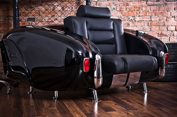 retro auto möbel designs sofa leder lackiert stilvoll elegant