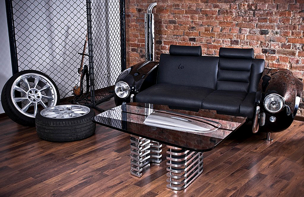 klassische auto möbel designs sofa leder lackiert tisch