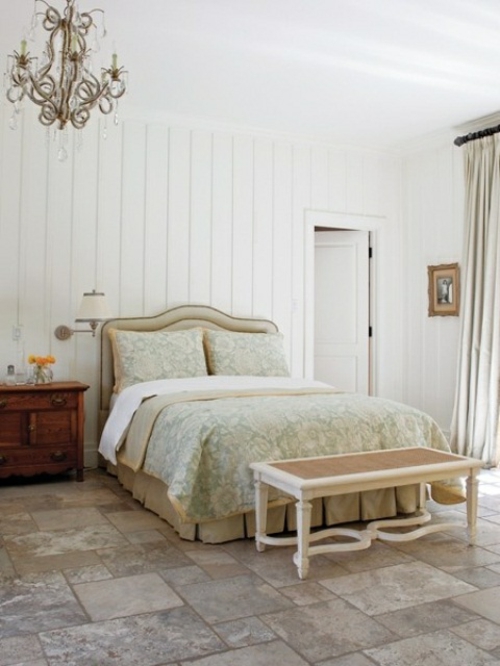 romantische schlafzimmer designs pastellfarben bodenfliesen