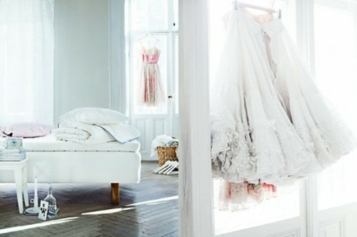 romantische schlafzimmer designs weiße ausstattung