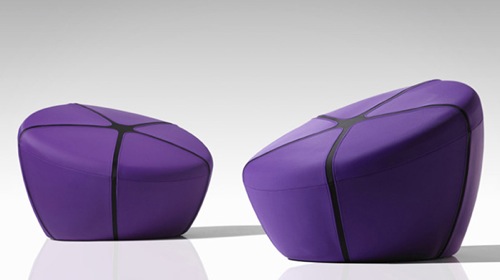 schön leder puf  design lila farbe ergonomisch form