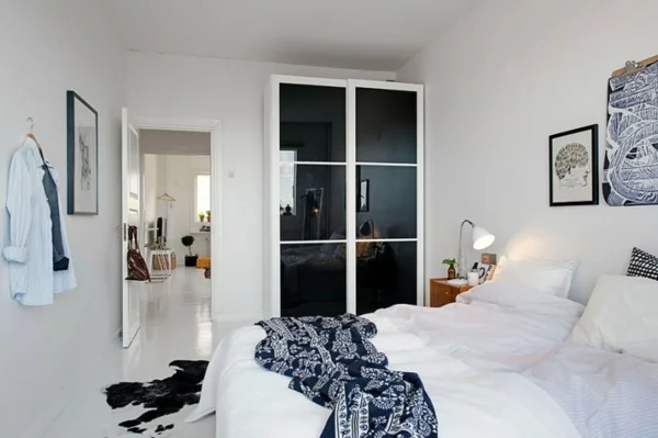 cooles apartment design schlafzimmer modern ausstattung schwarz weiß
