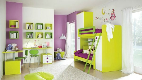 Das Kinderzimmer Interior mit leuchtenden Farben erfrischen grün