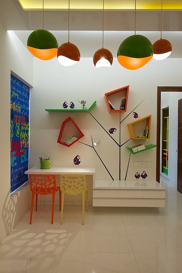 Innovative Designer Ideen fürs Kinderzimmer geometrische wandregale formen