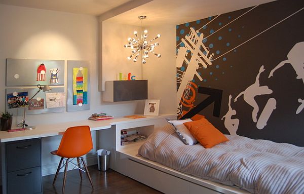 Innovative Designer Ideen fürs Kinderzimmer teeanger orange details
