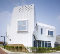 Attraktives weißes Designer Haus in Südkorea gelegen