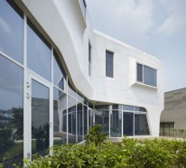 Attraktives weißes Designer Haus in Südkorea gelegen