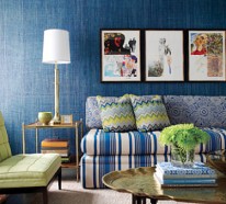 Blaue Farbpalette im lebhaften Interior Design – schicke, entspannende Atmosphäre zu Hause
