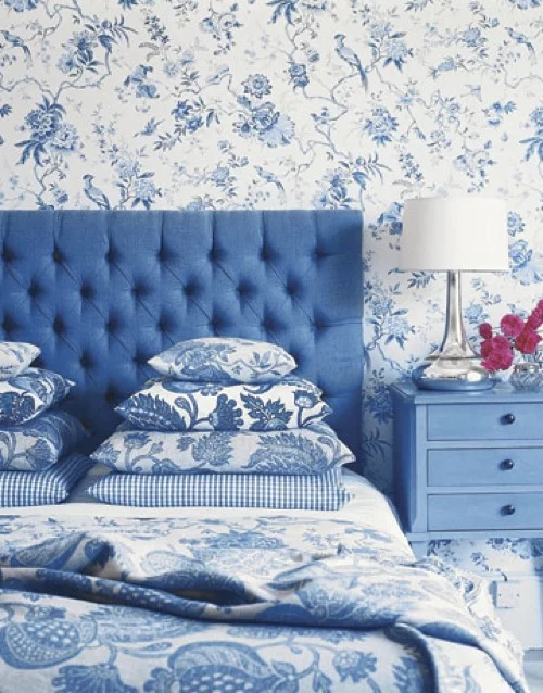  schlafzimmer möbel kopfteil samt kopfkissen floral muster
