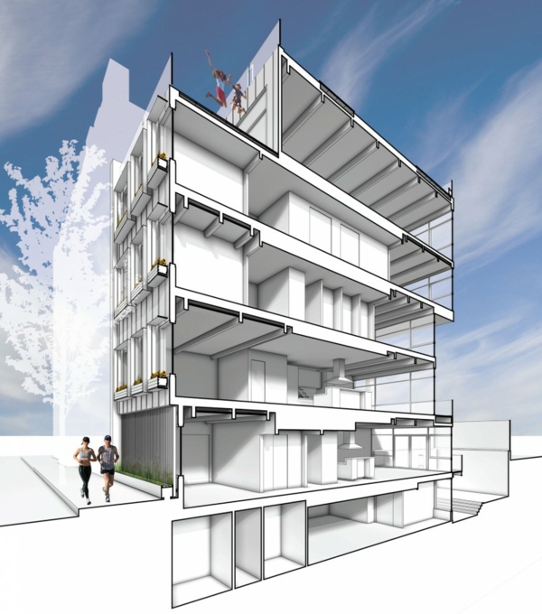 Moderne Apartment Residenz baustruktur entwurf