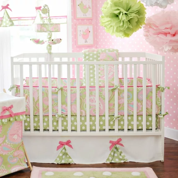 Coole Bettwäsche für Kinderbetten rosa mädchenhaft grün