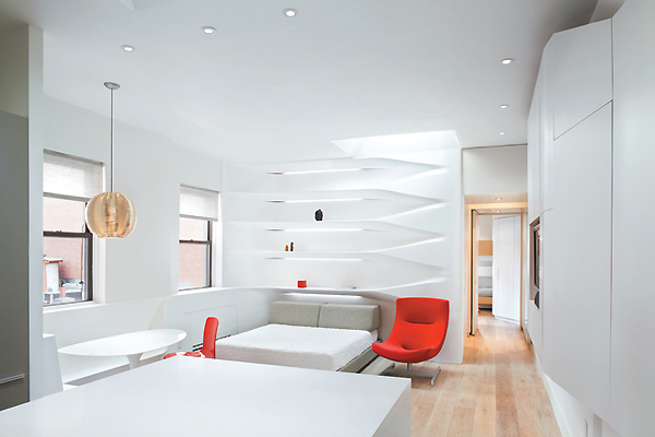coole kleine apartments weiß einrichtung modern pur deckenbeleuchtung