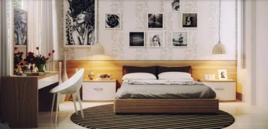 coole moderne interior designs schlafzmimer schreibtisch
