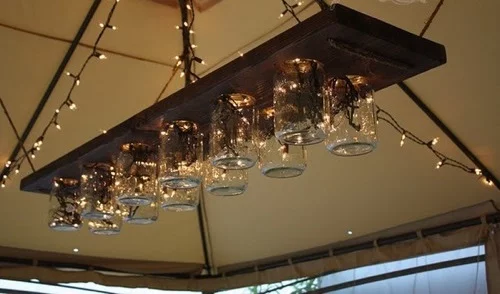 coole moderne einweckglas leuchten holzplatte hängend