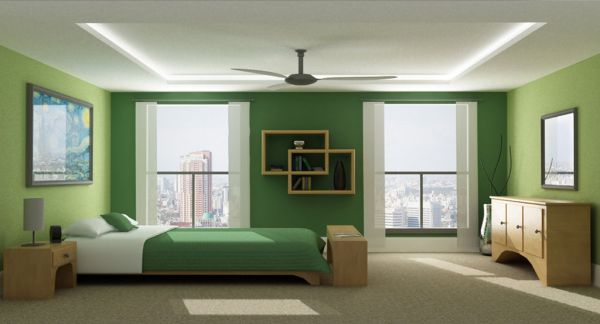 coole schlafzimmer farbpalette akzente grün schattierung