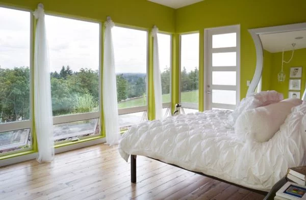 coole schlafzimmer farbpalette akzente grün wand