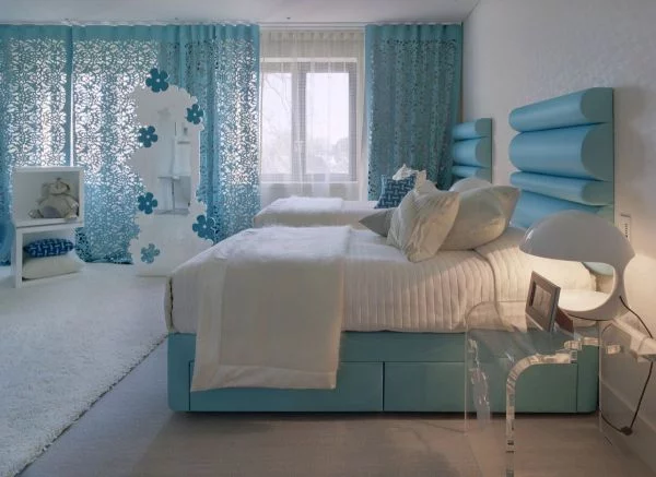 coole schlafzimmer farbpalette blau interessant
