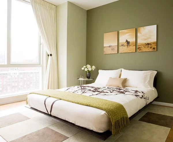 schöne schlafzimmer farbpalette modern floral muster