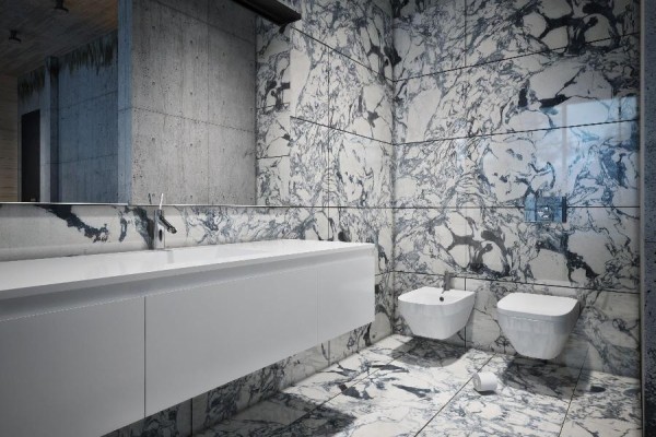 dynamische moderne interior design badezimmer spüle