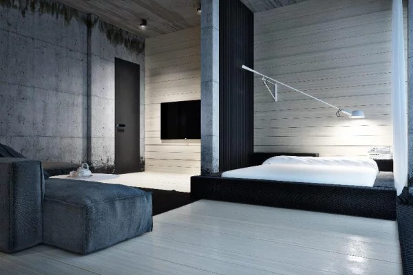 dynamische moderne interior designs schlafzimmer holzbelag
