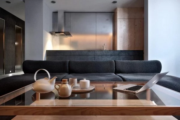 innovative interior designs sofa glas tischplatte
