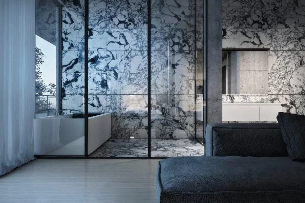dynamische moderne interior designs trennwand glas
