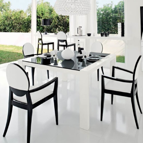 elegante trendy esszimmer möbel schwarz weiß designs calligaris