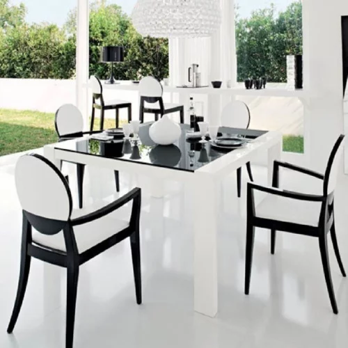 elegante trendy esszimmer möbel schwarz weiß designs calligaris