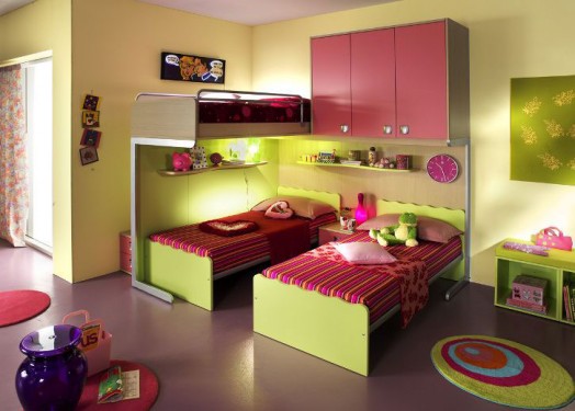 ergonomische kinderzimmer designs modern einzebetten grüne bettrahmen