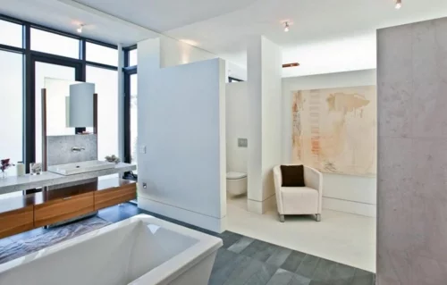 erholsames zuhause einrichten modern weiß badezimmer
