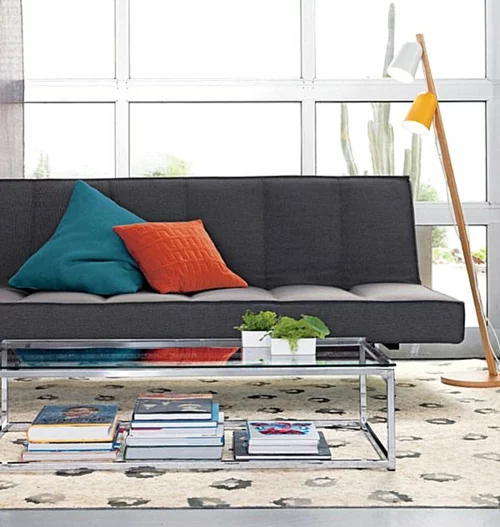 erstaunliche trendy lampen ideen sofa kissen orange blau