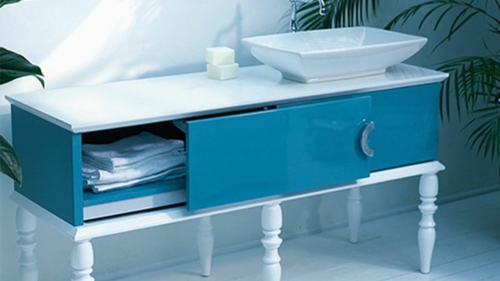 feminine blaue badezimmer möbel idee design waschbecken