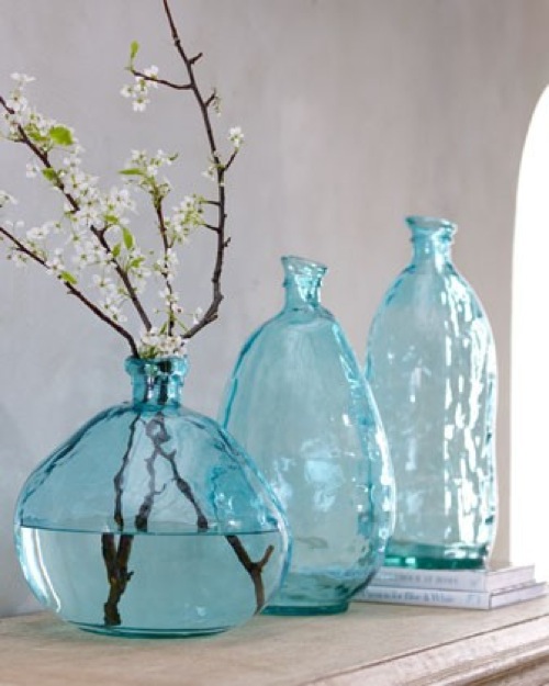 frische coole sommerliche zubehör türkisfarben glas vasen horchow