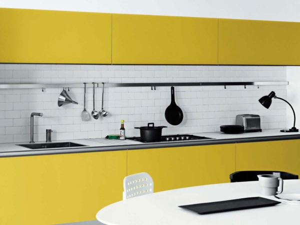 gelb gemalte küchen designs butter küchenschränke