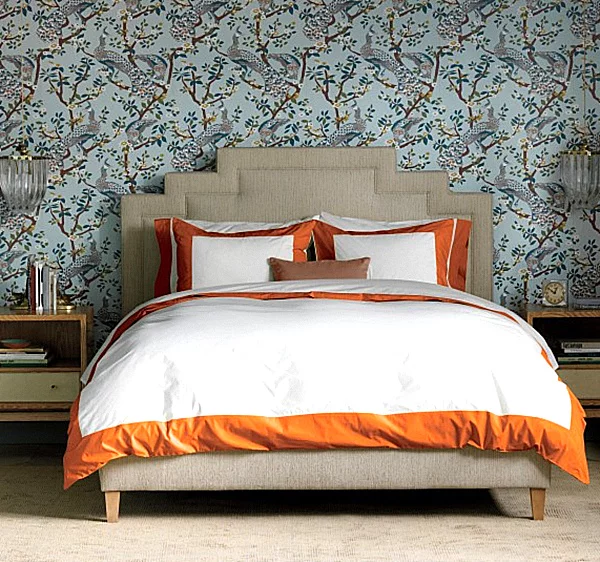 herbstliche Bettwäsche Designs im Schlafzimmer idee kanten orange