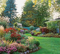 Herrliche Garten Landschaft voller bunter Blumen – Gartengestaltung mit Stil