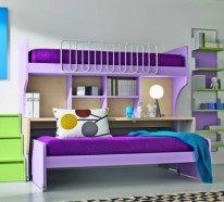 Kinder Hochbett mit Schreibtisch und Lagerschränken ausgestattet – Designer Lösung