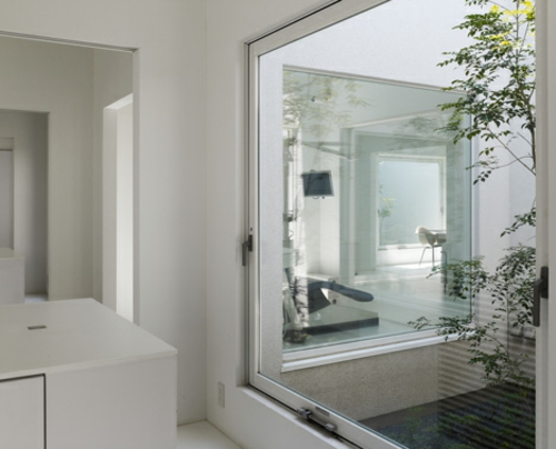 japanisches zahnklinik  design interior minimalistisch fenster