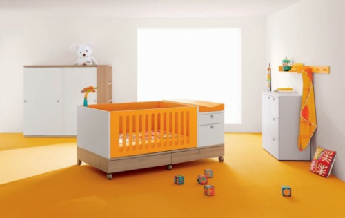 lebhafte coole babyzimmer ideen gesättigte farben orange