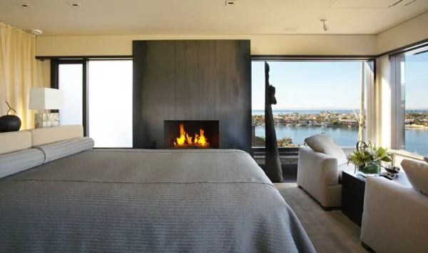 luxus apartment in kalifornien mit panorama fenstern feuerstelle bequem