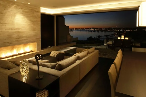 luxus apartment in kalifornien mit panorama fenstern stadt umgebung