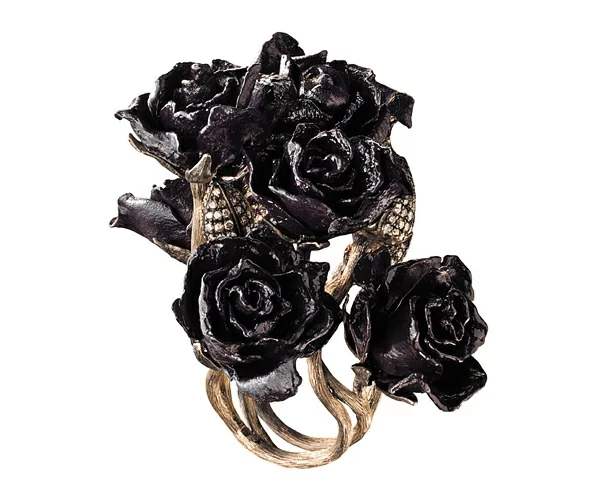 luxus schmuck sammlung alice wunderland schwarz rosen ring