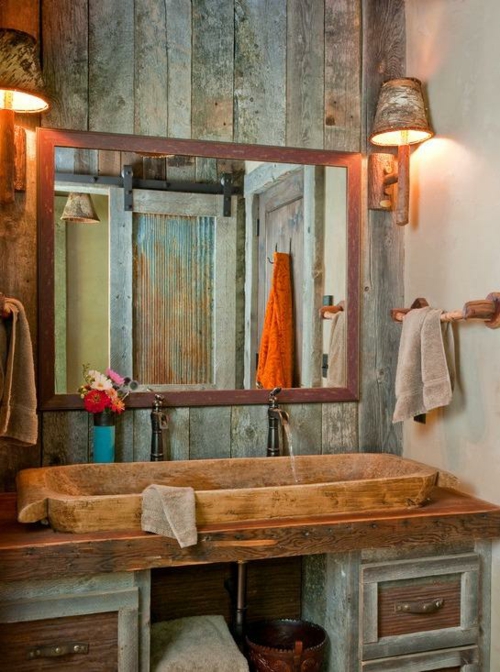 ländliche badezimmer design ideen rustikal holz originell interior