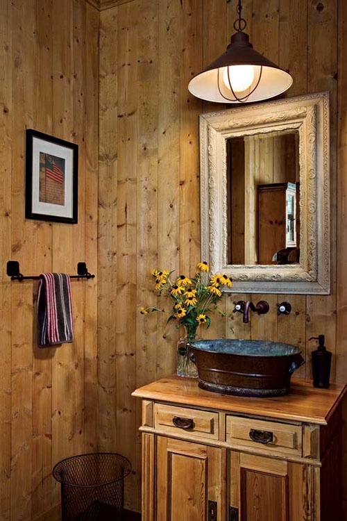 ländliche badezimmer design ideen rustikal interior holz