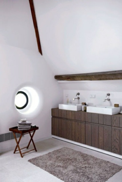 ländliche badezimmer design ideen rustikal weiß wände