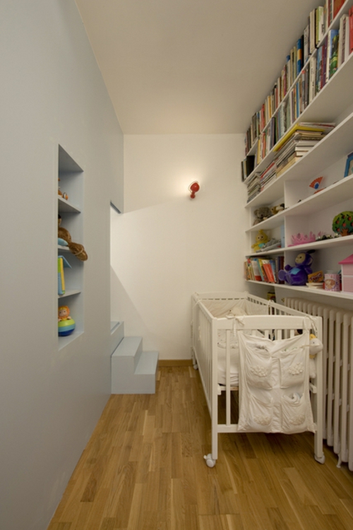  minimalistisches kinderzimmer design gitterbett treppe