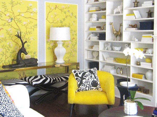 moderne einrichtung  Interior Design im Hollywood-Stil gelb zebrastreifen