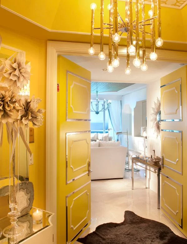 moderne einrichtung Interior Design im Hollywood-Stil licht gelb türen