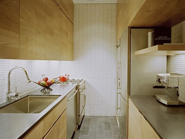 moderne kleine küchen designs beige farbnuancen