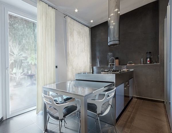 moderne kleine küchen designs graue farbpalette zeitgenössisch